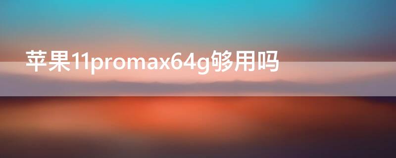 iPhone11promax64g夠用嗎