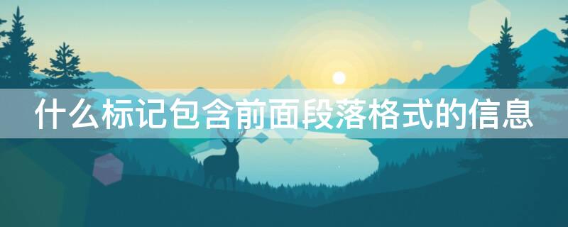 什么標(biāo)記包含前面段落格式的信息