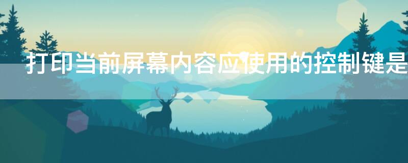 打印當(dāng)前屏幕內(nèi)容應(yīng)使用的控制鍵是