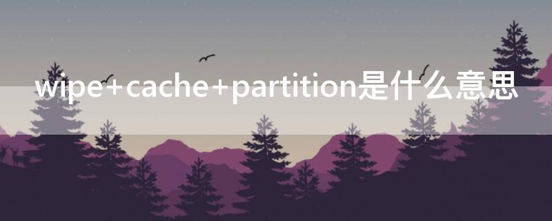 wipe cache partition是什么意思