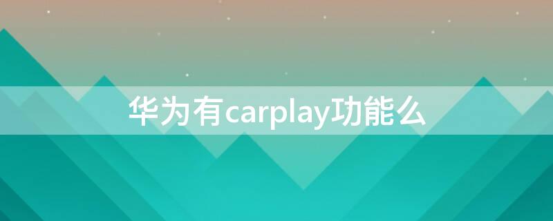 华为有carplay功能么