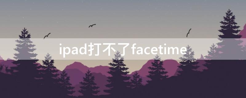 ipad打不了facetime