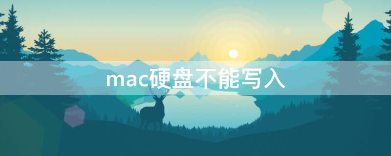 mac硬盘不能写入