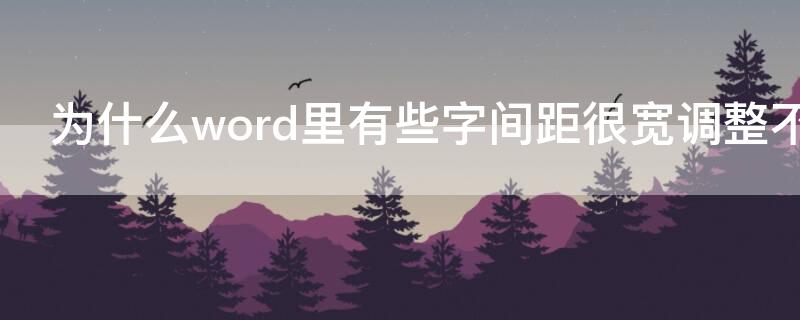 为什么word里有些字间距很宽调整不了