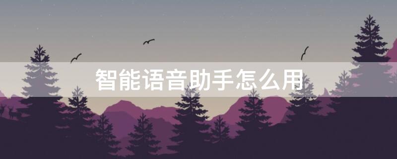 智能語音助手怎么用