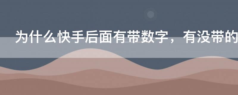 為什么快手后面有帶數(shù)字，有沒帶的