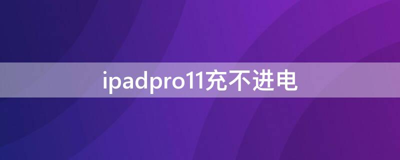 ipadpro11充不进电