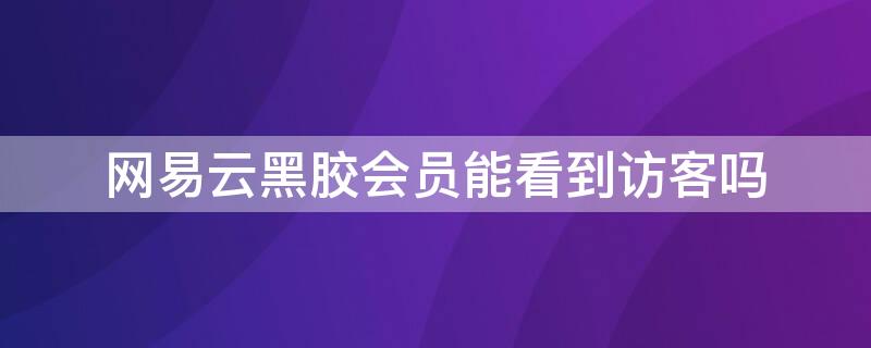 网易云黑胶会员能看到访客吗