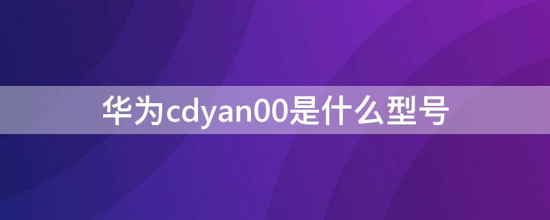 華為cdyan00是什么型號