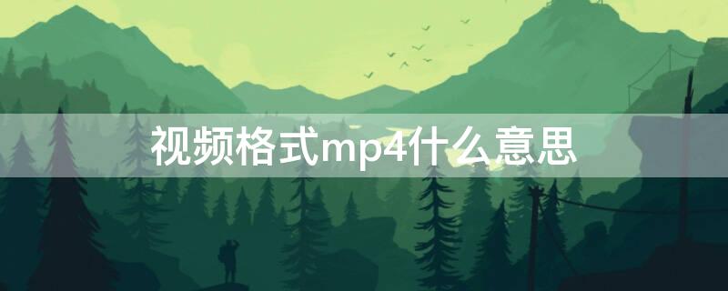 视频格式mp4什么意思