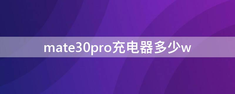 mate30pro充電器多少w