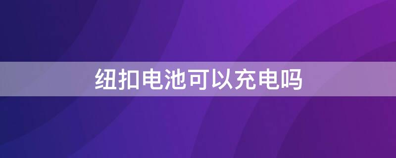 紐扣電池可以充電嗎