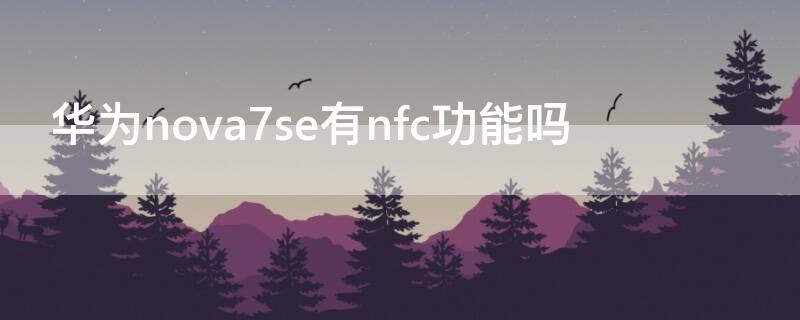 华为nova7se有nfc功能吗