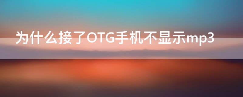 為什么接了OTG手機不顯示mp3