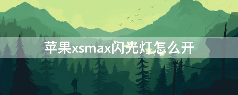 iPhonexsmax闪光灯怎么开