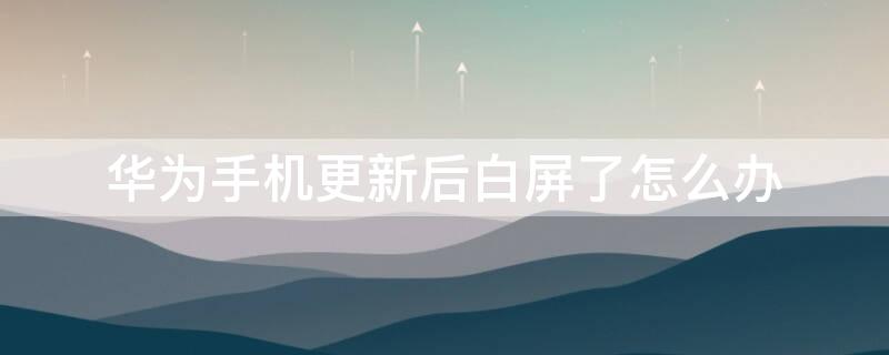 華為手機更新后白屏了怎么辦