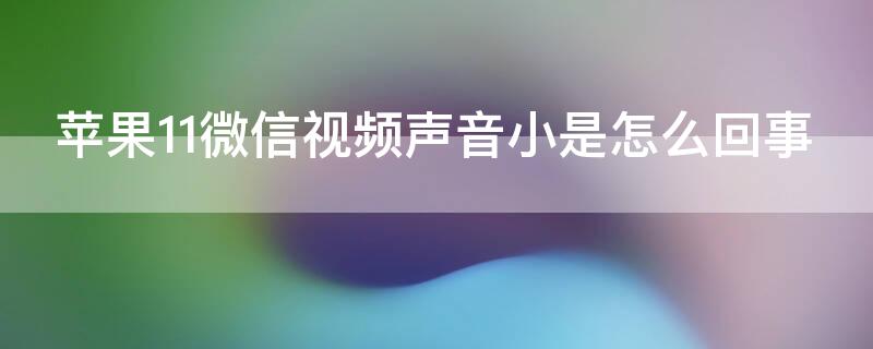 iPhone11微信视频声音小是怎么回事