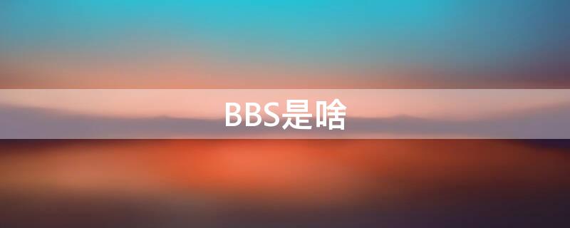 BBS是啥