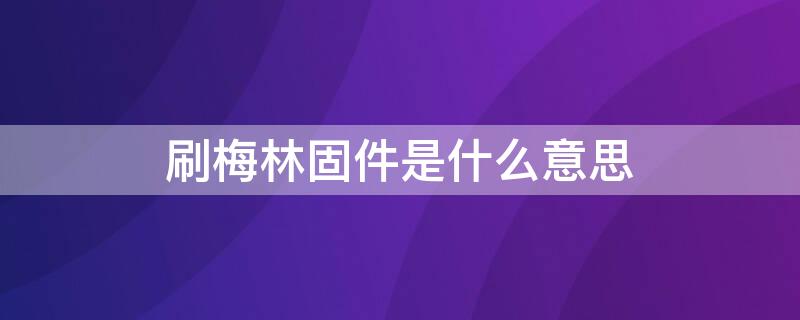 刷梅林固件是什么意思