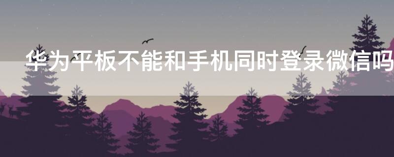 華為平板不能和手機同時登錄微信嗎