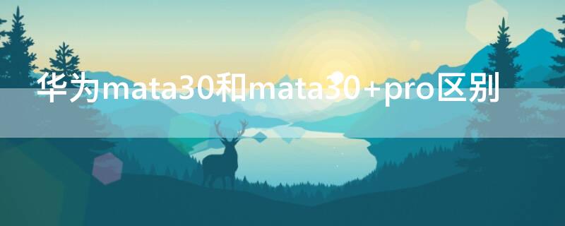 華為mata30和mata30 pro區(qū)別