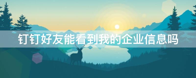 釘釘好友能看到我的企業(yè)信息嗎