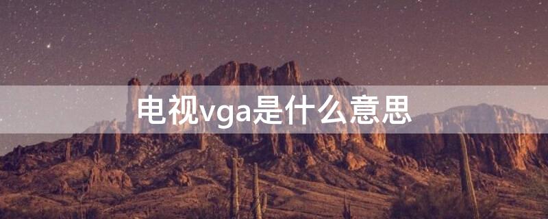 電視vga是什么意思