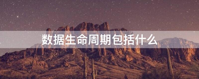 數(shù)據(jù)生命周期包括什么