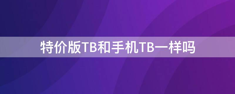 特價(jià)版TB和手機(jī)TB一樣嗎