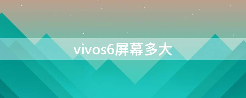 vivos6屏幕多大