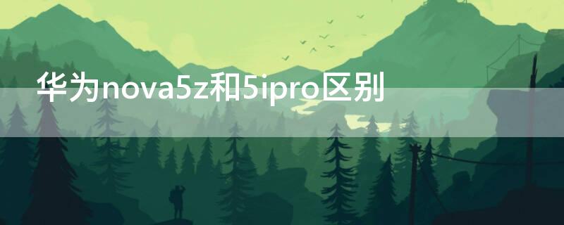 華為nova5z和5ipro區(qū)別