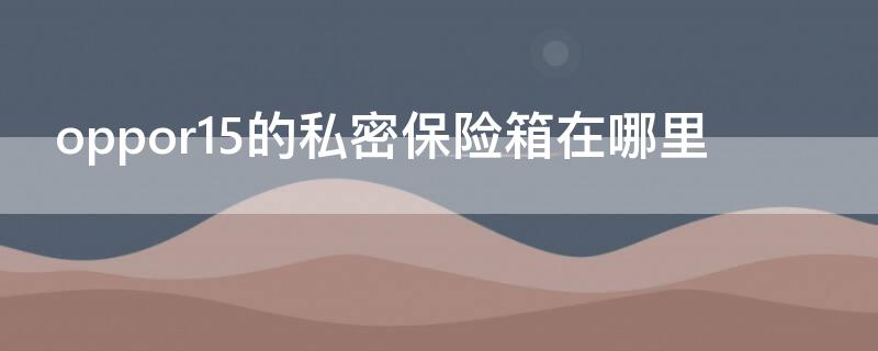 Vivos7的私密保險(xiǎn)箱在哪里