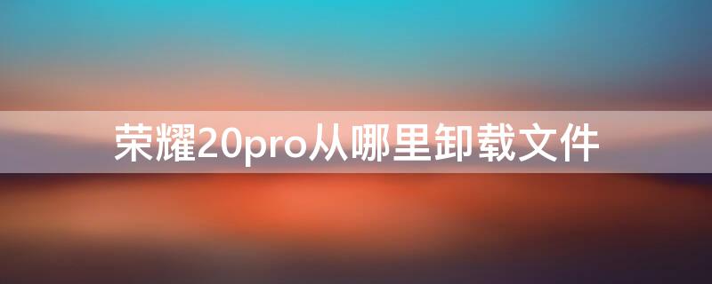 榮耀20pro從哪里卸載文件