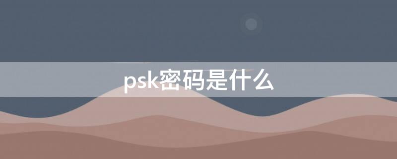 psk密码是什么（路由器的psk密码是什么）