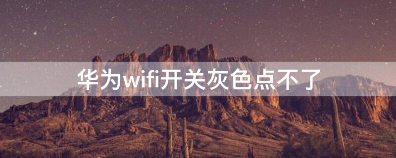 华为wifi开关灰色点不了