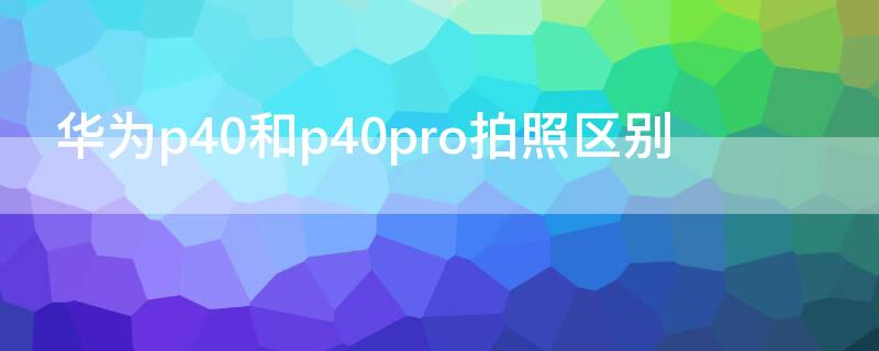 華為p40和p40pro拍照區(qū)別 華為p40pro+和p40pro拍照區(qū)別