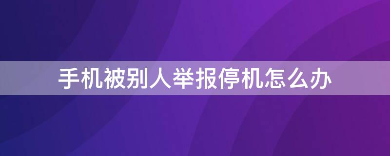 手機(jī)被別人舉報(bào)停機(jī)怎么辦（手機(jī)被別人舉報(bào)停機(jī)怎么辦怎么用郵箱申請(qǐng)）