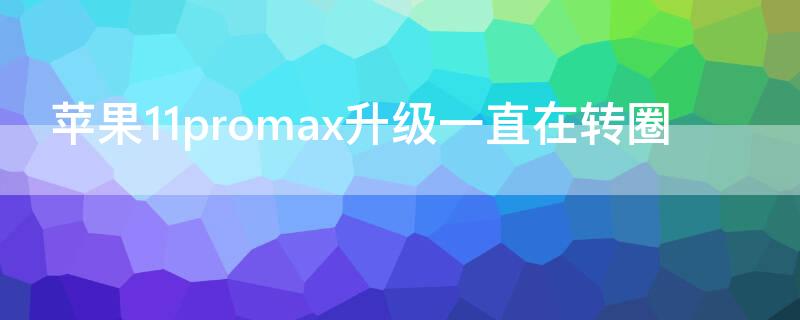 iPhone11promax升级一直在转圈 苹果11pro max更新系统一直转圈