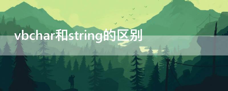 vbchar和string的区别（string是什么数据类型vb）