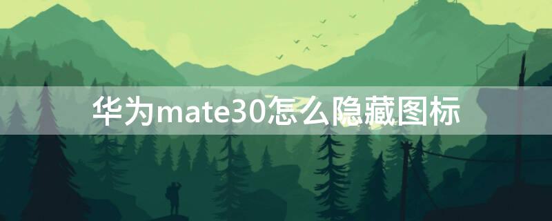 华为mate30怎么隐藏图标（华为mate30pro怎么隐藏图标）