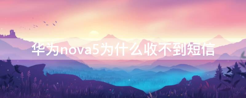 华为nova5为什么收不到短信 华为nova5pro为什么收不到短信