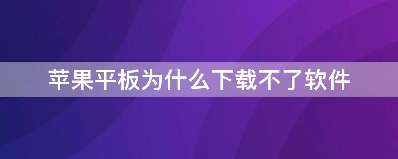 iPhone平板为什么下载不了软件 苹果平板有的软件下载不了