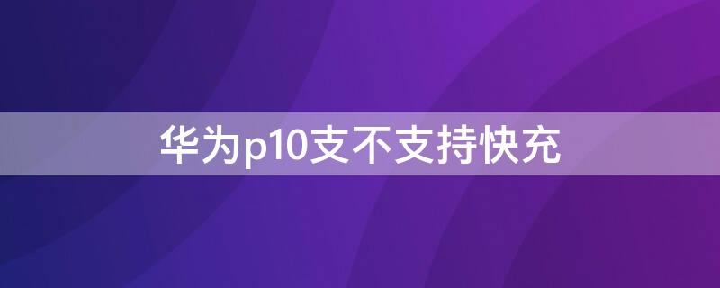 华为p10支不支持快充（华为p10支持快充吗?）