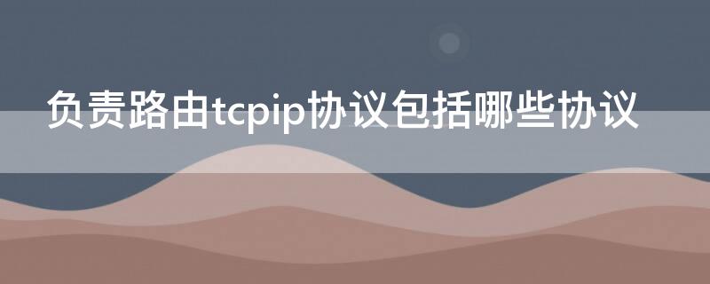 负责路由tcpip协议包括哪些协议（tcpip主要包括哪些协议）