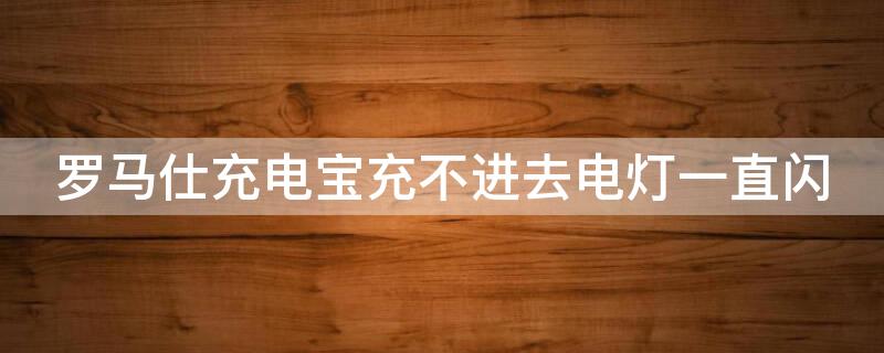 罗马仕充电宝充不进去电灯一直闪 罗马仕充电宝充不进去电灯一直闪视频