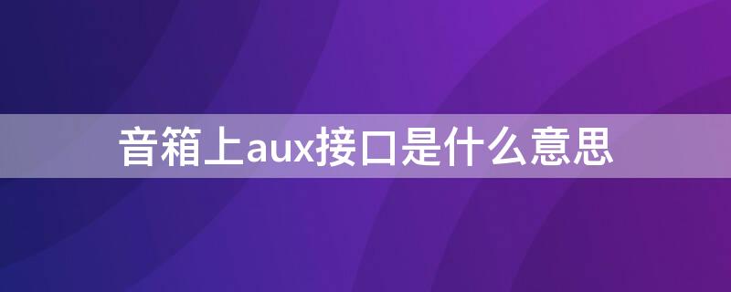 音箱上aux接口是什么意思（音响上的aux接口是什么意思）