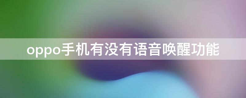 oppo手機(jī)有沒(méi)有語(yǔ)音喚醒功能 oppo手機(jī)有沒(méi)有語(yǔ)音喚醒功能?