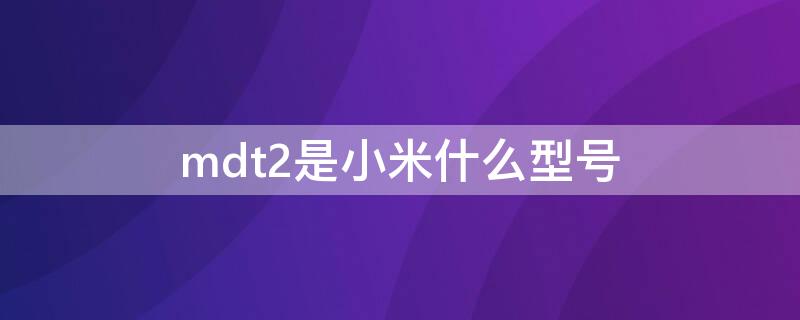 mdt2是小米什么型号 小米mdt1什么型号