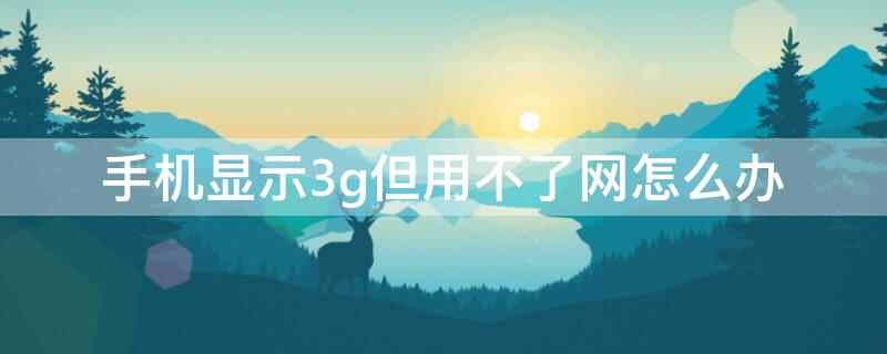 手機(jī)顯示3g但用不了網(wǎng)怎么辦（手機(jī)3g網(wǎng)絡(luò)怎么用不了）