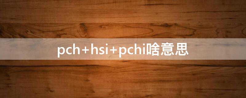 pch hsi pchi啥意思